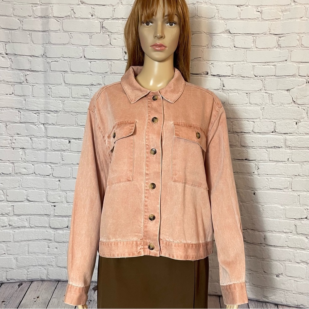 NWT New Jane & Delancey Denim Light Brown Jacket Size L
